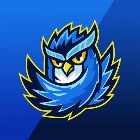 Blue Owl Esport Team Mascot Logo Animal Logo Owl Logo Illustration