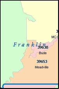 More about this mississippi zip code map: FRANKLIN County, Mississippi Digital ZIP Code Map