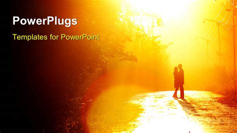 Powerpoint Template A Couple In A Romantic Environment With Trees In