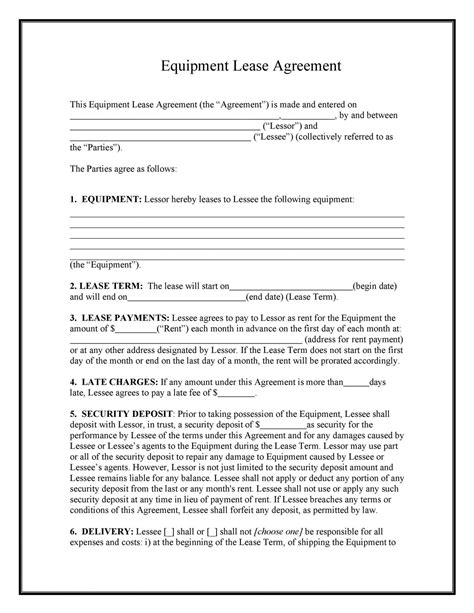Get Our Image Of Equipment Use Agreement Template Rental Agreement