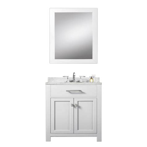 Elegant decor 30 inch single bathroom vanity in white. 30 Inch Single Sink Bathroom Vanity with Carerra White ...