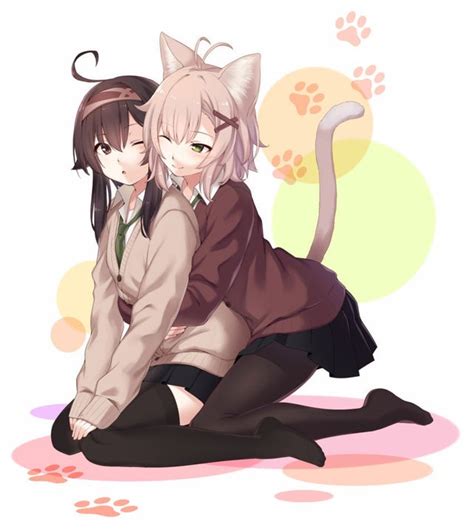 hugs from a catgirl are the best [original] wholesomeyuri