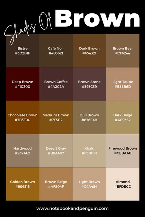 The Shades Of Brown Are Shown In This Graphic Style Which Includes