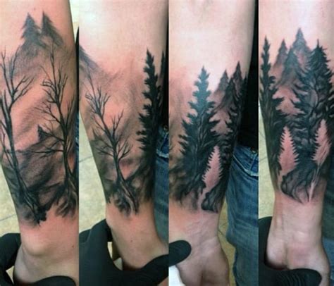 Pine Tree Tattoo Ideas For Men Wood In The Wilderness