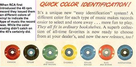 Color Id On Rca 45s Types Of Music 45 Rpm Record Rca