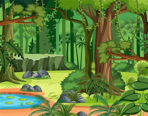 Rainforest Jungle Background Cartoon Vector Clipart Friendlystock