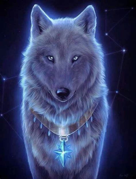Spirit Animal ~ Mystic Black Wolf Loup Gris Art Des
