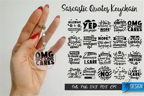 Sarcastic Keychain SVG Bundle. Funny Key Afbeelding door flydesignsvg