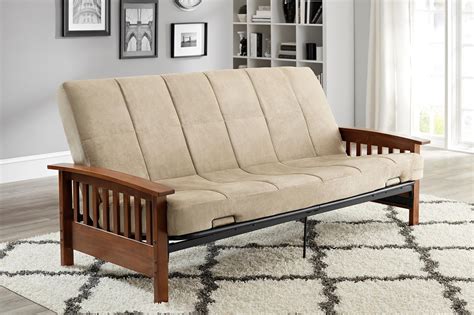 Better Homes And Gardens Neo Mission Wood Arm Futon Espresso With Tan
