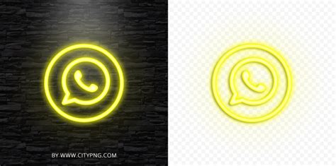 Hd Yellow Neon Light Whatsapp Round Circle Logo Icon Png Citypng