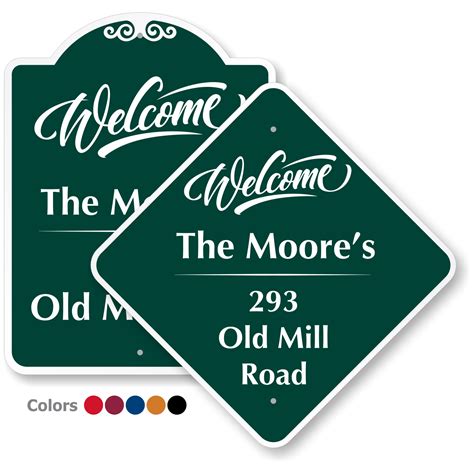 Custom Designer Welcome Sign With Name And Address Sku K2 3604