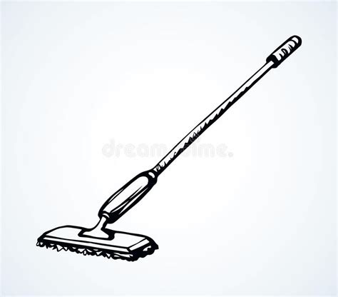 Long Home Mop Vector Drawing Stock Vector Illustration Of Handle