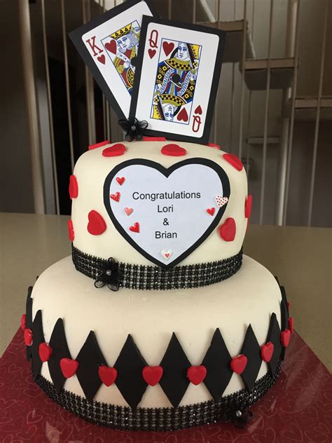 King And Queen Of Hearts Wedding Cake For Some Card Buffs Cake