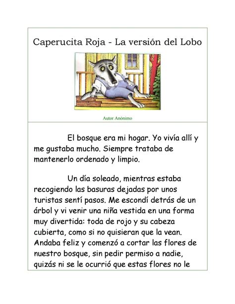 Caperucita Roja Versi N El Lobo By Escuela Sabino Rivera Berr Os Issuu