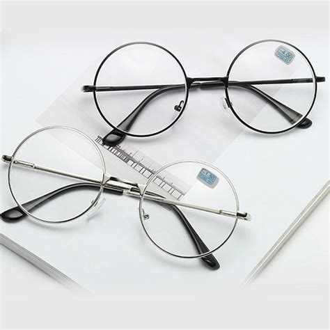 buy vintage round matel frame glasses men women eyewear hd optical lenses myopia eyeglasses at