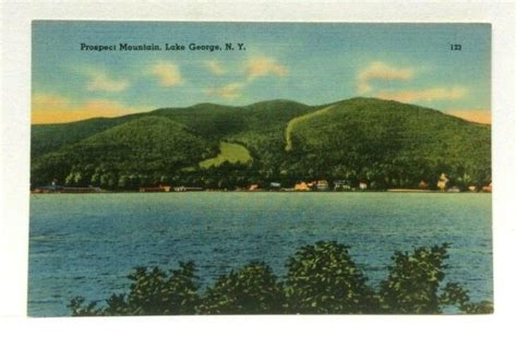 Lake George New York Prospect Mountain Linen Vintage Postcard Ebay