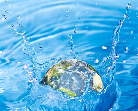 Earth Falling Into Water Stock Photo Image Of Drink 39230146
