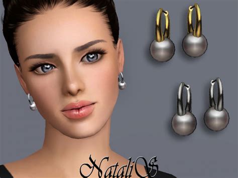 The Sims Resource Natalis Ts3 Classic Elegance Pearl Earrings