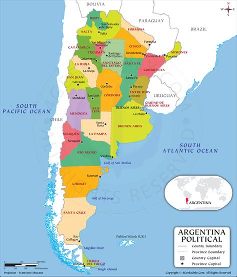 Detailed map of argentina with cities. Political Map of Argentina HD