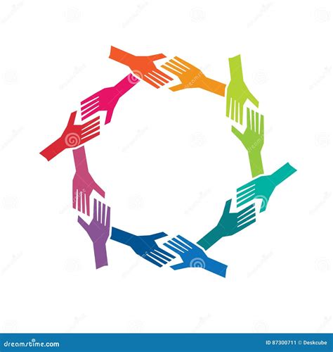 Salute Group Of Hands Circle Of Friends Logo Stock Vector
