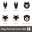 Set Of Dog Breeds Black And White Side View Vector Stock Illustration ...