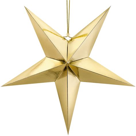 Gold Hanging Star Decoration 70cm Etsy