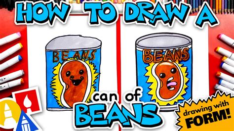 How To Draw A Funny Can Of Beans Using A Cylinder
