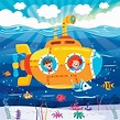 submarino de dibujos animados bajo el mar 2405381 Vector en Vecteezy