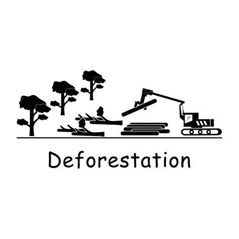 1335 Deforestation Graphic Machinery Eps Vector Graphic Machinery