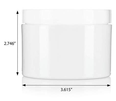 Plastic Double Wall Jar In White With White Foam Lined Lid 8 Oz 240 Ml