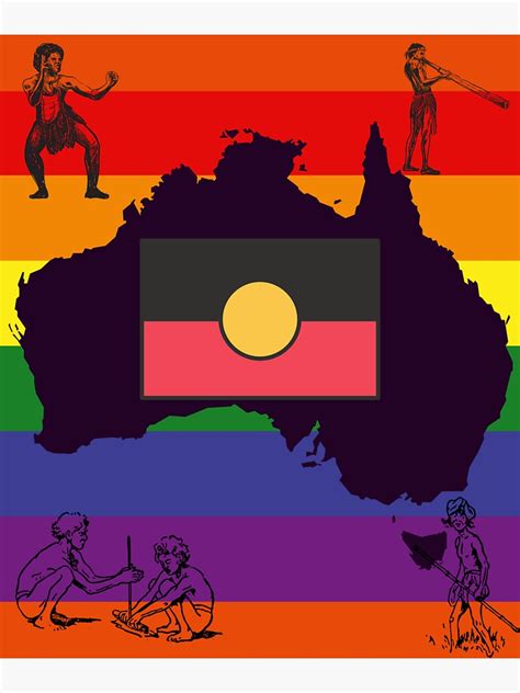 Australian Aboriginal Flag Rainbow Sticker For Sale By Js Space Redbubble