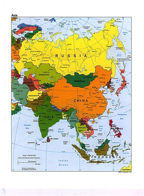 Большая политическая карта Азии Азия большая политическая карта