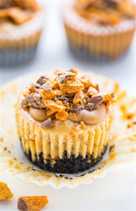 Mini Peanut Butter Butterfinger Cheesecakes Baker By Nature