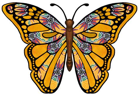 Artbyjean Butterflies Butterfly With Bright Colorful Pattern Mixed