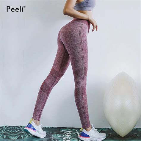 Peeli Super Stretchy Seamless Leggings Tummy Control Yoga Pants Women