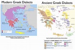 Ancient vs. Modern Greece. | Mapa, Línguas