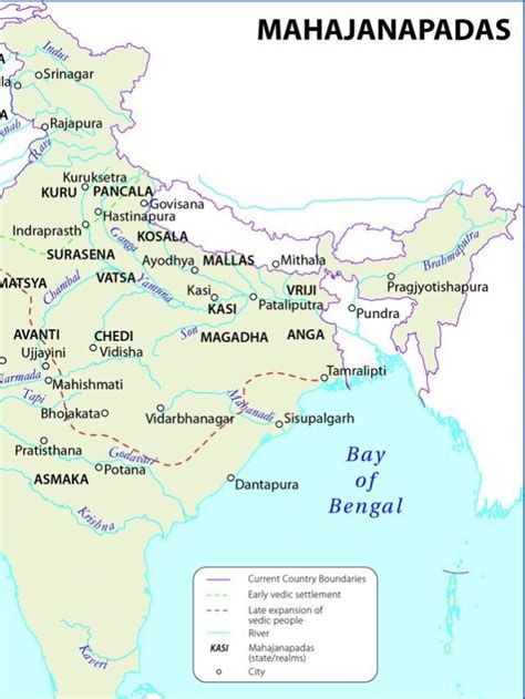 16 Mahajanapadas List Capitals Current Location