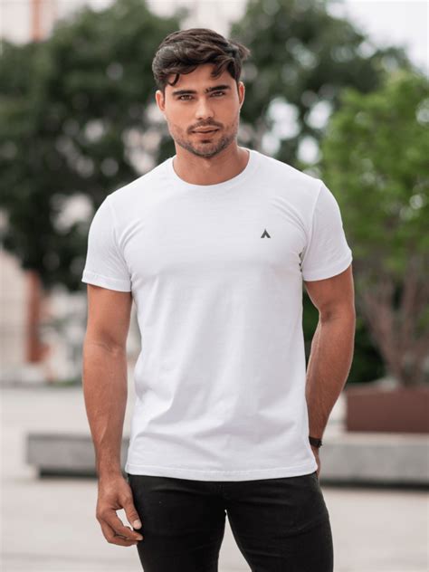 Camiseta BÁsica Branca Masculina 100 AlgodÃo Cabana Brand