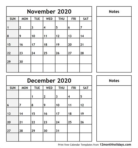 December 2020 Printable Calendar 123 Example Calendar Printable