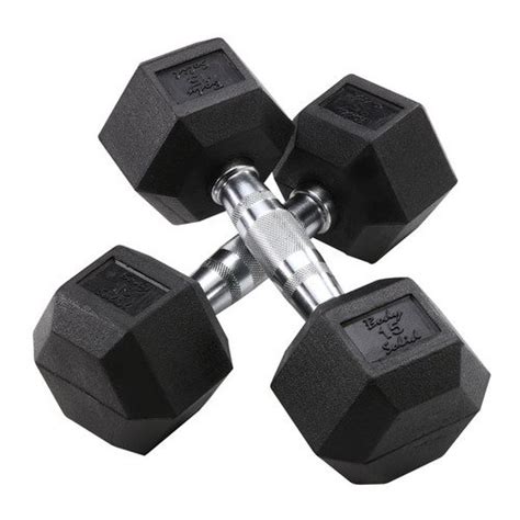 Body Solid 55 75 Lb Rubber Hex Dumbbell Set Fitnesszone