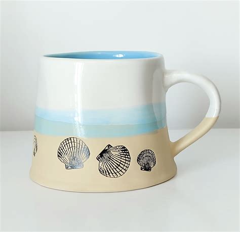 Seashells Coffee Tea Mug Cup 20 Oz Hand Painted Ceramic By Spectrum