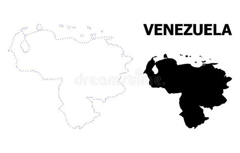 Vector Contour Dotted Map Of Venezuela With Caption Stock Vector