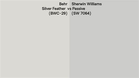 Behr Silver Feather Bwc 29 Vs Sherwin Williams Passive Sw 7064 Side