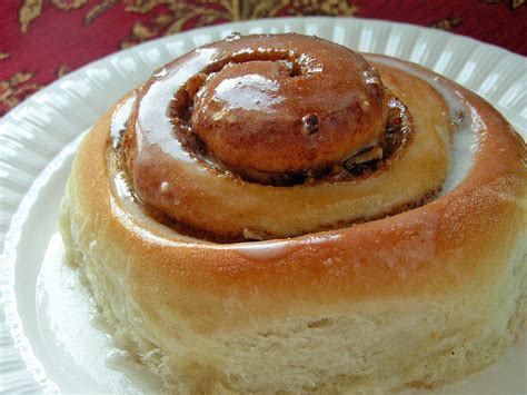 Classic Homemade Cinnamon Rolls Butter With A Side Of Bread