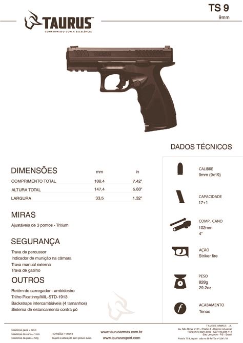 Pistola Cal 9 Mm TAURUS LUGER TS9 Mundo Nautico