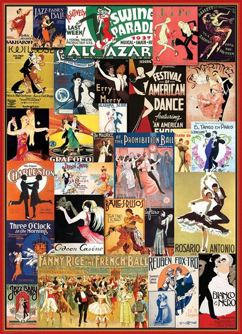 Vintage Ballroom Dancing Posters 1000 Pieces Dance Poster Collage