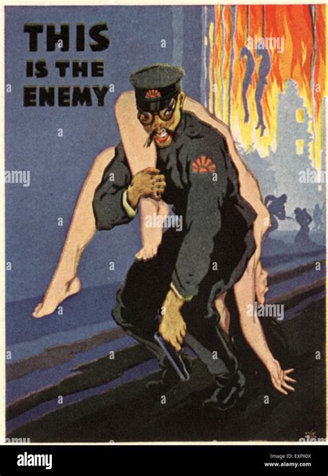 Affiche anti propagande japonaise des années 40 Banque de photographies