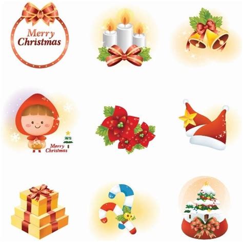 Vector Christmas Icon Set Vectors Graphic Art Designs In Editable Ai