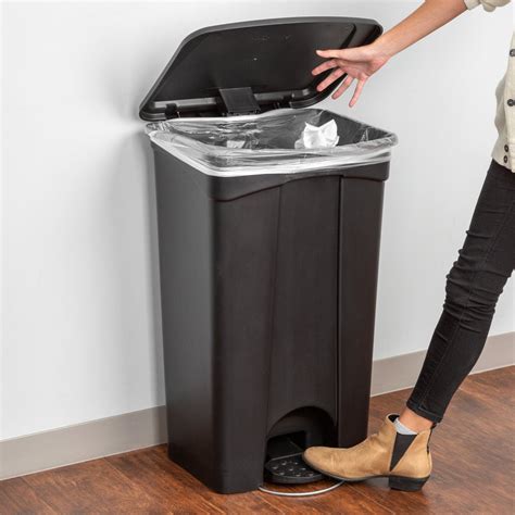 Lavex Janitorial 92 Qt 23 Gallon Black Rectangular Step On Trash Can