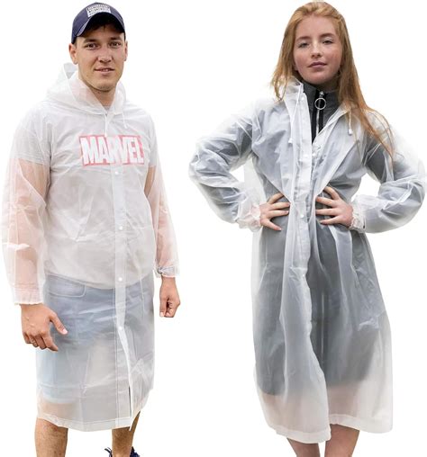 Clear Plastic Rain Ponchos For Adults Reusable Raincoat